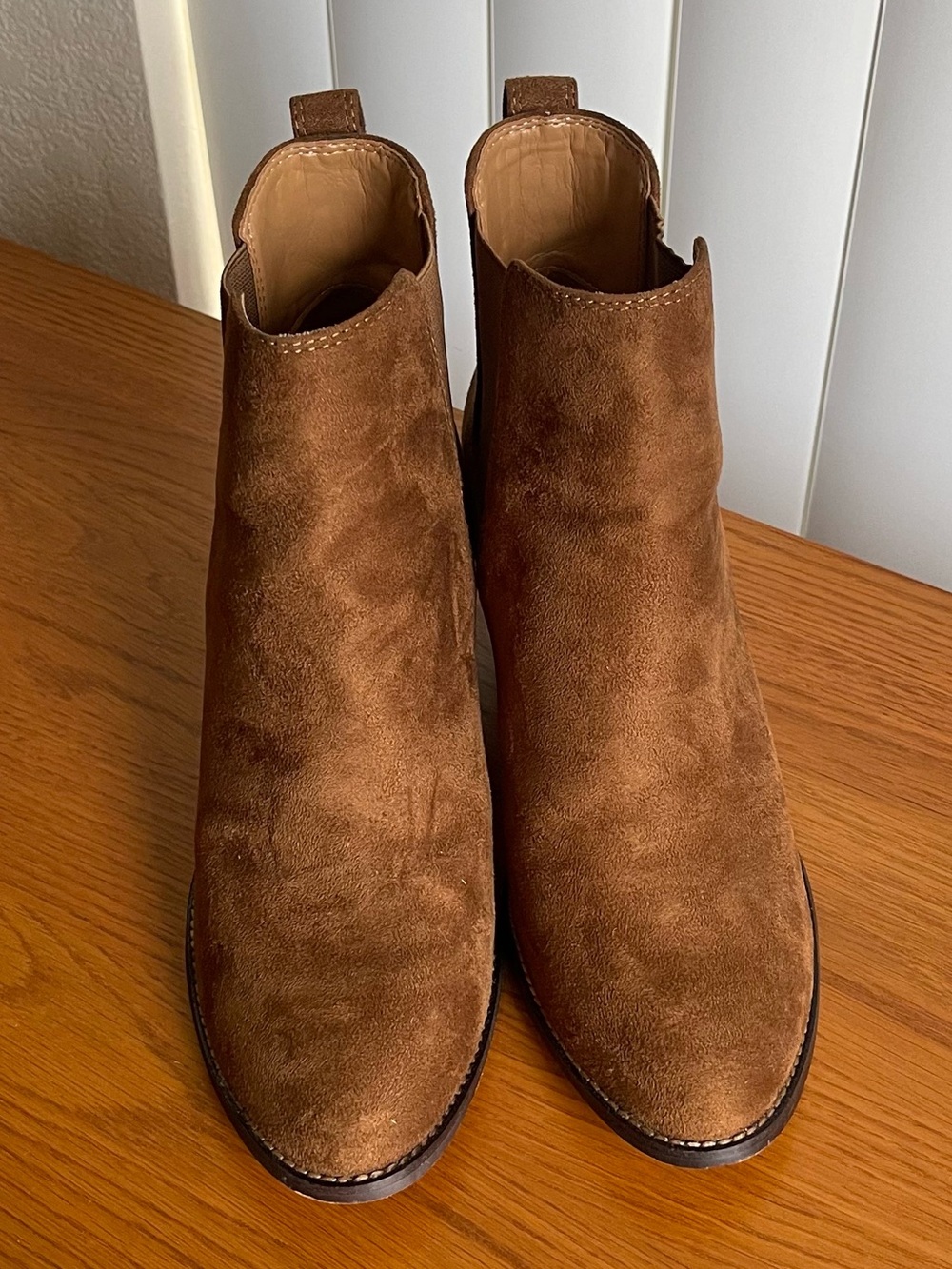 J.Crew Rory Microsuede Heeled Boots Rich Walnut Size 8.5 - Picture 8 of 14